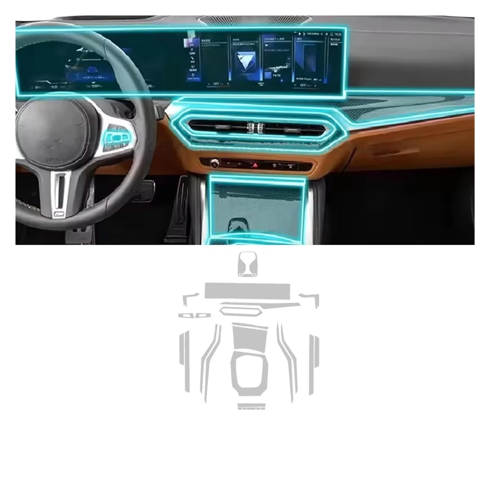 Navigation Schutzfolie Für G20 G21 Serie 3 2023 TPU Schutz Film Auto Interior Center Konsole Transparent Anti-scratch Reparatur Zubehör(Left driver seat,For g*20 2023)