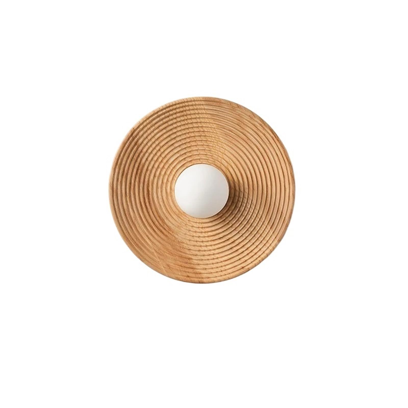 Lampa ścienna w stylu retro, okrągła, drewniana, do salonu, nordyckiego domu, dekoracja schodów, korytarza, domu, dekoracja ścienna (ciepła biel (2700-3500 K), kolor dziennika