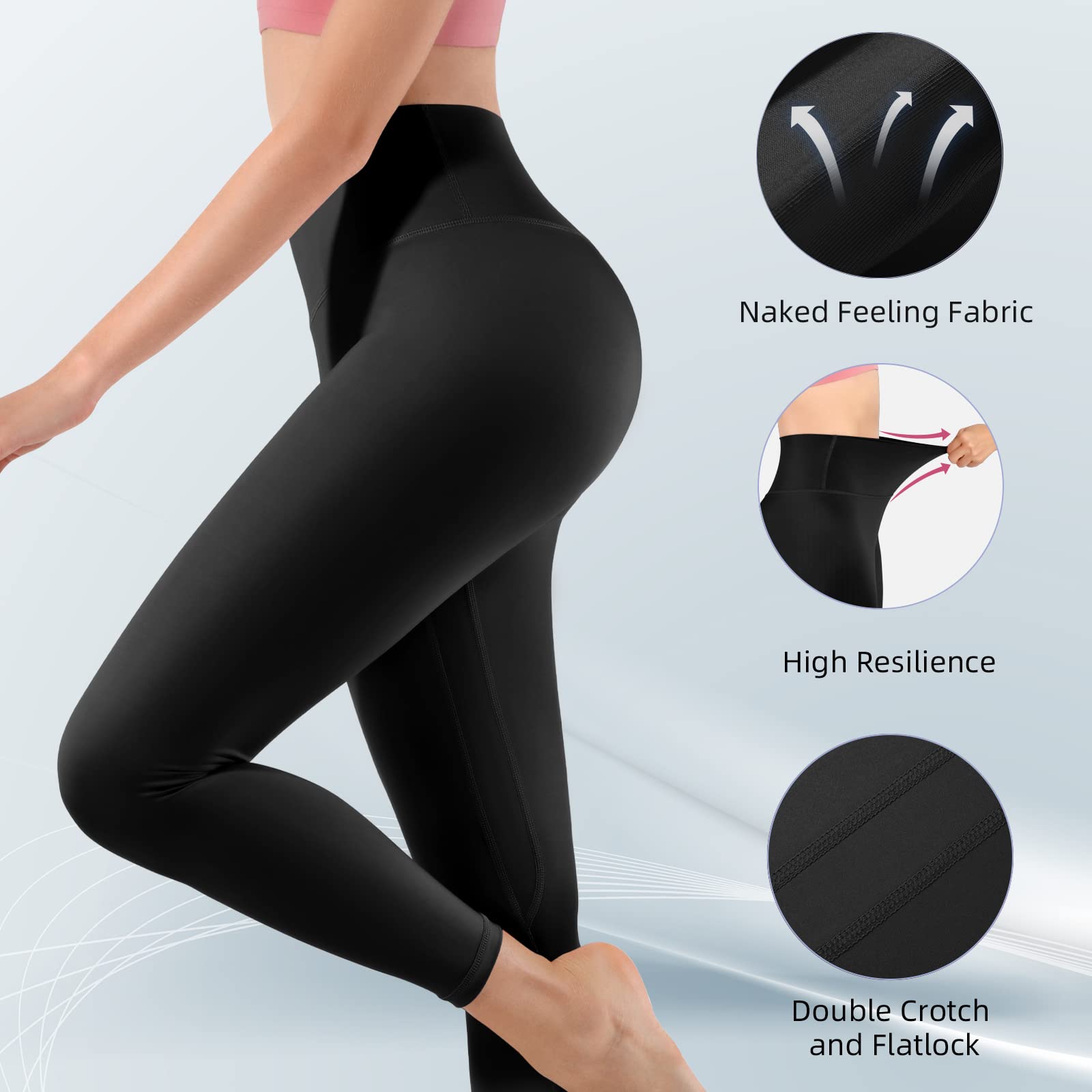 Oielai TIK Tok Damskie legginsy, wysoki stan, podnoszące pośladki, kontrola brzucha, legginsy gimnastyczne z gumką o strukturze plastra miodu, do treningu, biegania, jogi