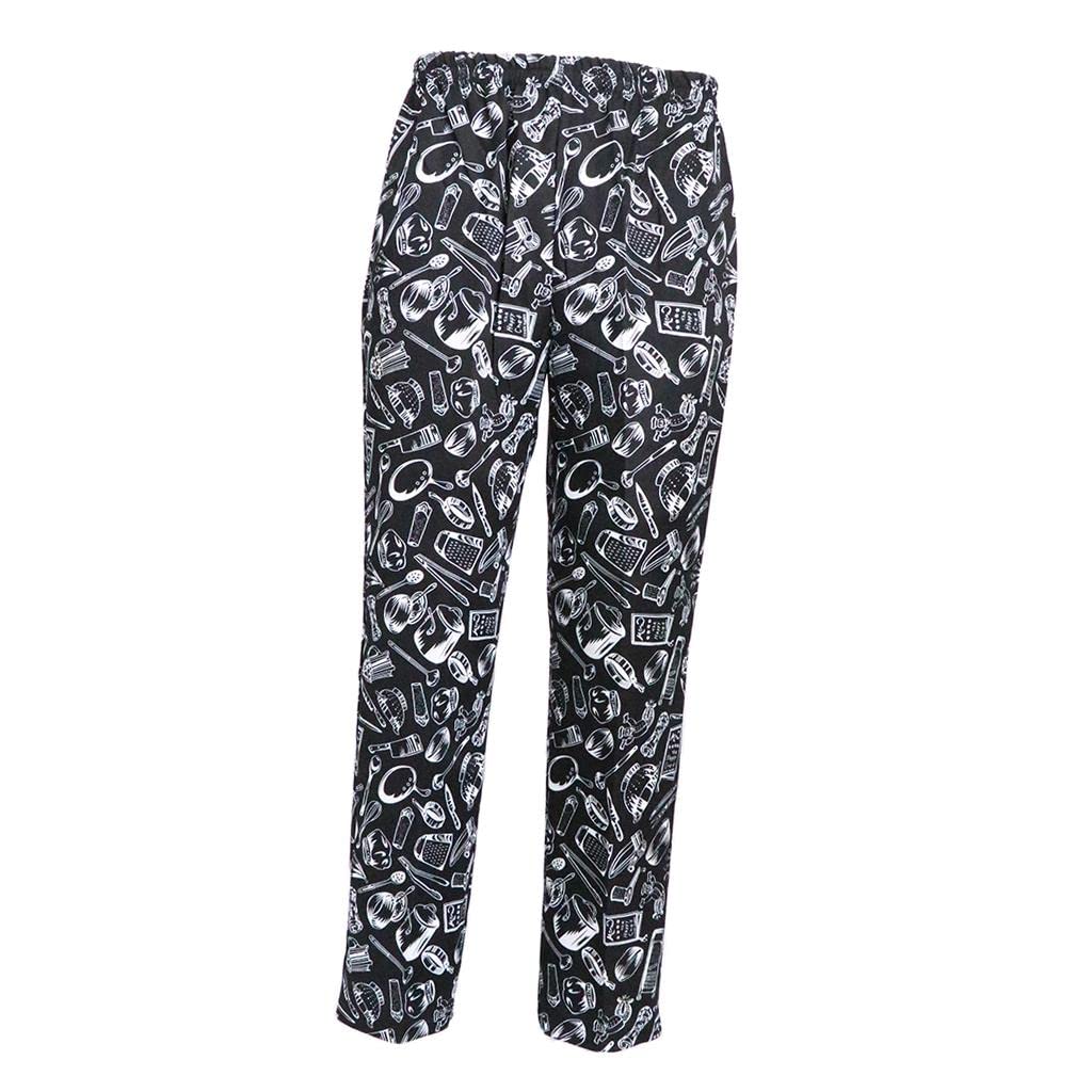2 Pantalones Holgados Elásticos de Algodón para Cocinero/chef, Cómodos, para Trabajo, para Hombre Y Mujer.