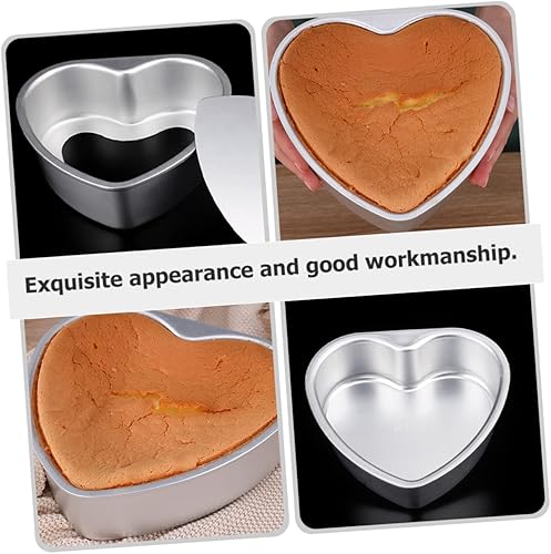 Miniatura 3 de LIFKOME Molde para pastel de corazón, moldes de chocolate, moldes de pan, moldes para hornear en forma de corazón, moldes para tartas de queso de 6