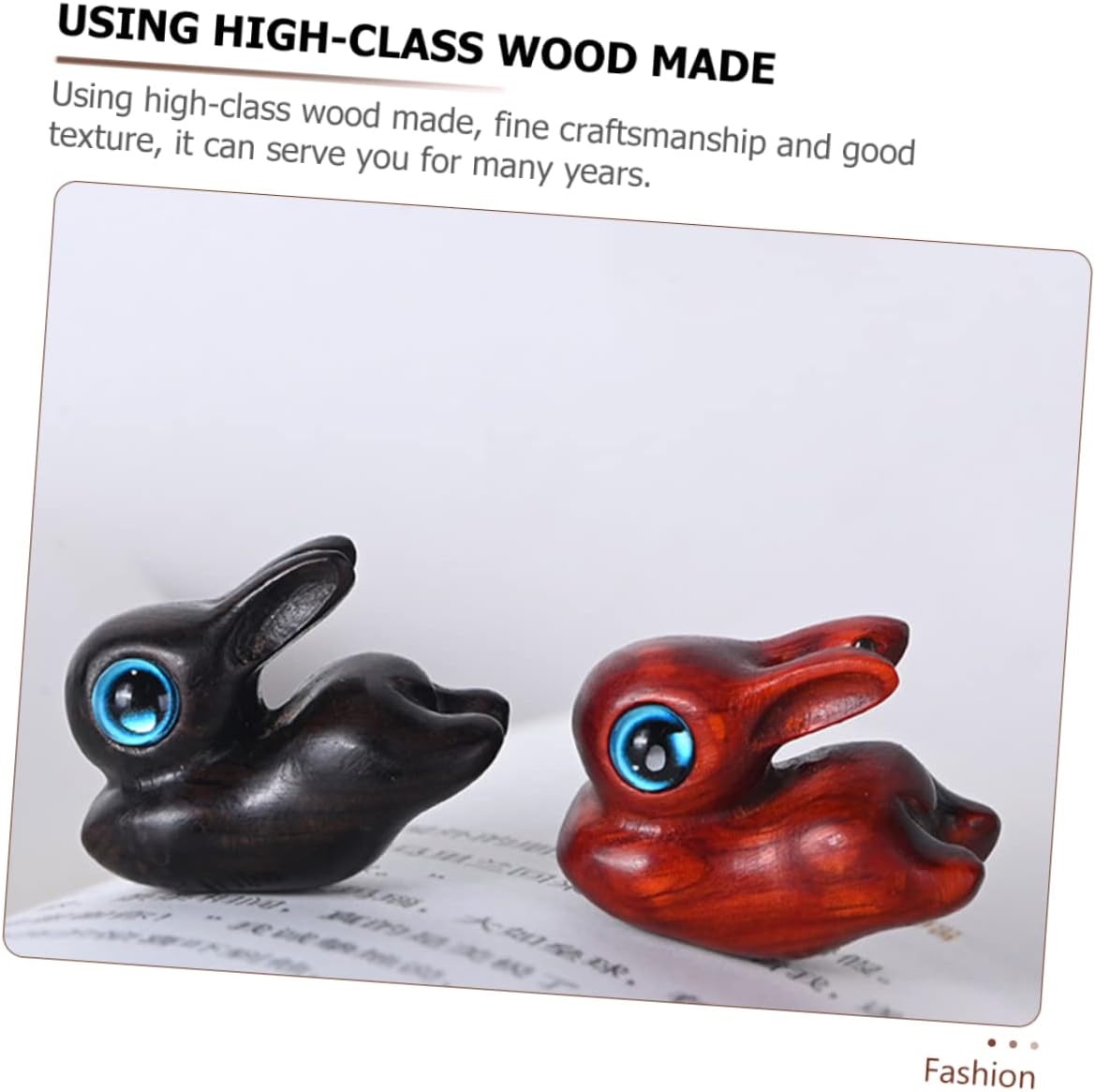 EXCEART 6 Pcs Rabbit Sculpture Wood Bunny Statue Miniature Easter ...