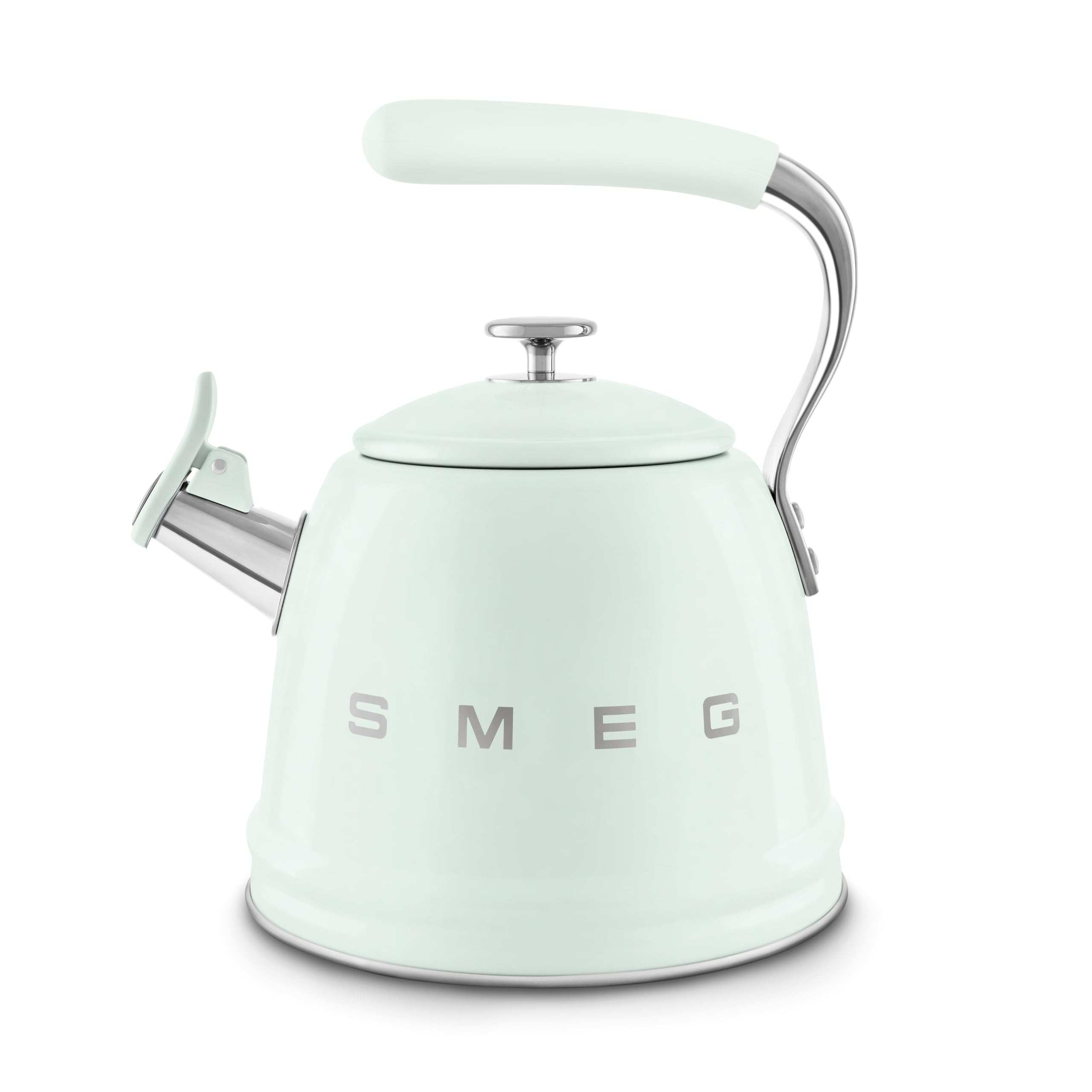 Smeg WKF01PG Whistling Kettle for Hobs, Stainless Steel, 2.3 liters, Sea Green