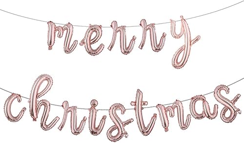 Globos de aluminio con letras minúsculas de 16 pulgadas, globos de aire del alfabeto de Feliz Navidad, decoraciones de Navidad, globos de adorno de