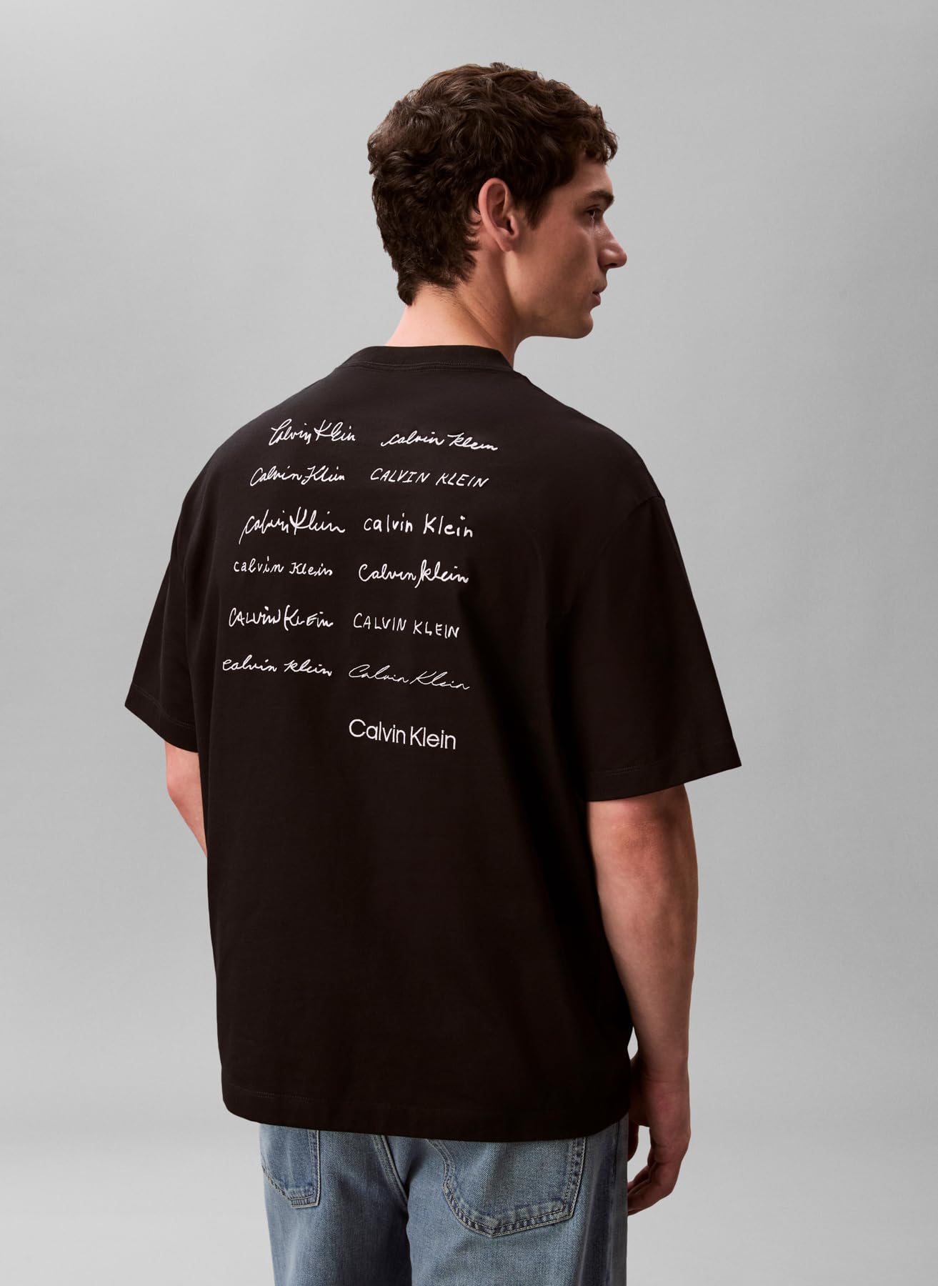 T-shirt da uomo a maniche corte in cotone con logo rotondo vestibilità regolare LV04RE828G-UB1
