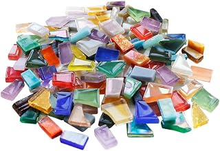 1.1lb Irregular Crystal Mosaic Tiles,Small Mosaic Tile DIY Hobbies Children Handmade Crystal Craft for Crafts Bulk DIY Picture Frames Handmade Jewelry Coaster (Mix Color Series)