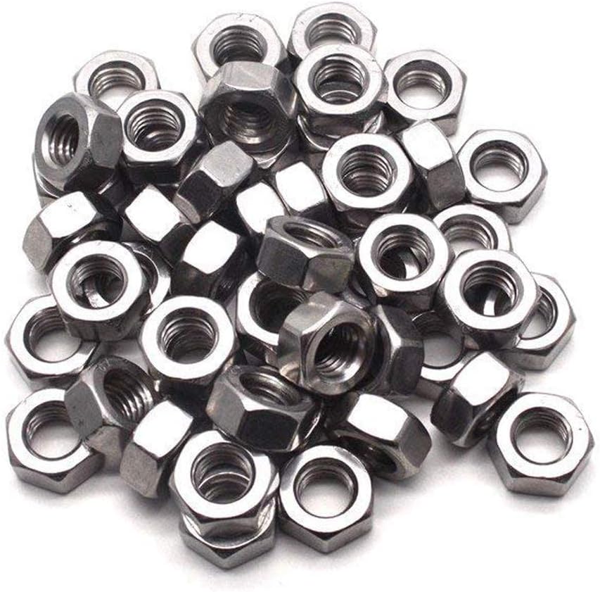 TERF M3 Hex Hexagon Nut (3mm) Steel Full Nuts - Pack of 100, Silver