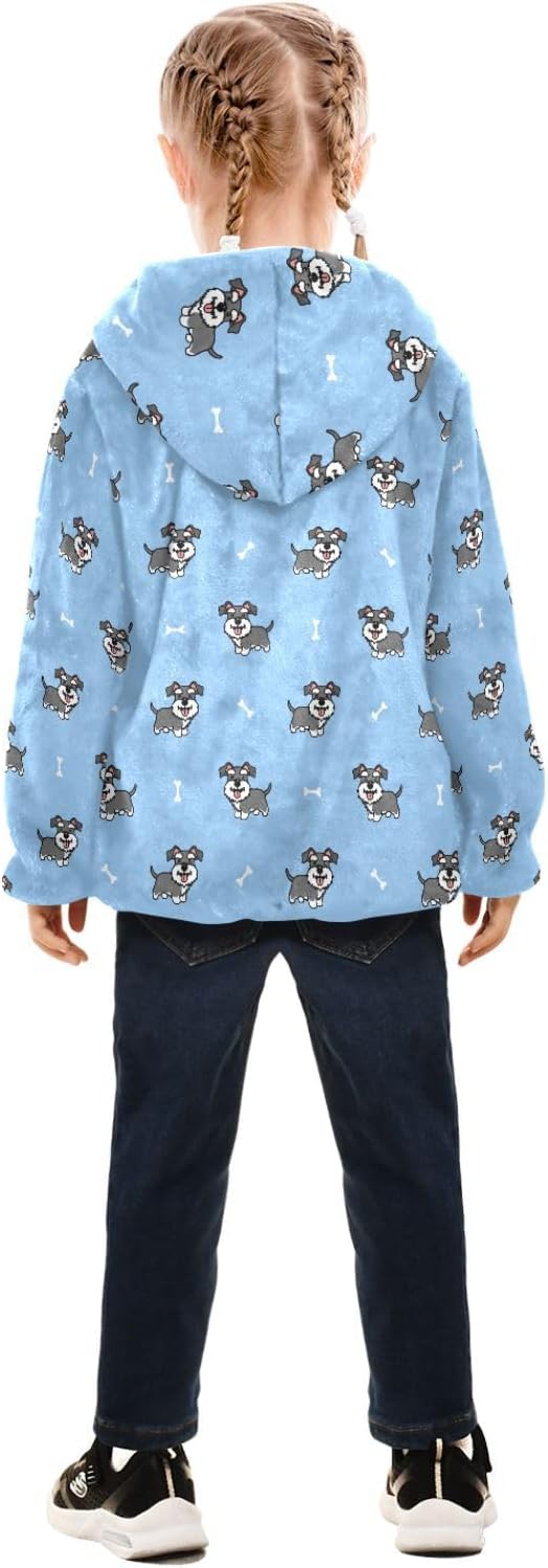 Toddler Fleece Jacket Baby Girls Hooded Zipper Long Sleeve Thick Warm Outerwear 3-10 Years