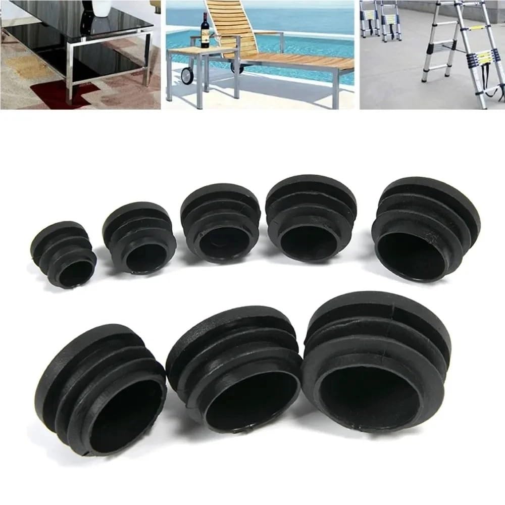 Tapón de Orificio de plástico for Tubo de Acero Redondo, Tapa de Extremo for Muebles, Cubierta de Pata de Silla, Tubo de Metal, Deslizador de Escalera de aleación(50mm,32pcs)