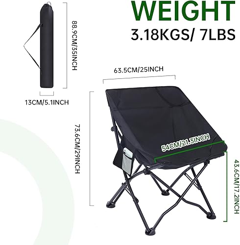 Miniatura 3 de WGOS Silla de camping, silla plegable, silla compacta ligera, silla de mochilero, sillas plegables, portátil con bolsa de transporte y correa para