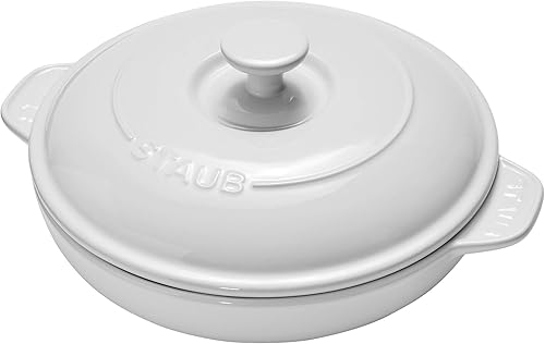 Staub Ceramics Covered Brie Baker, 8 pulgadas, blanco