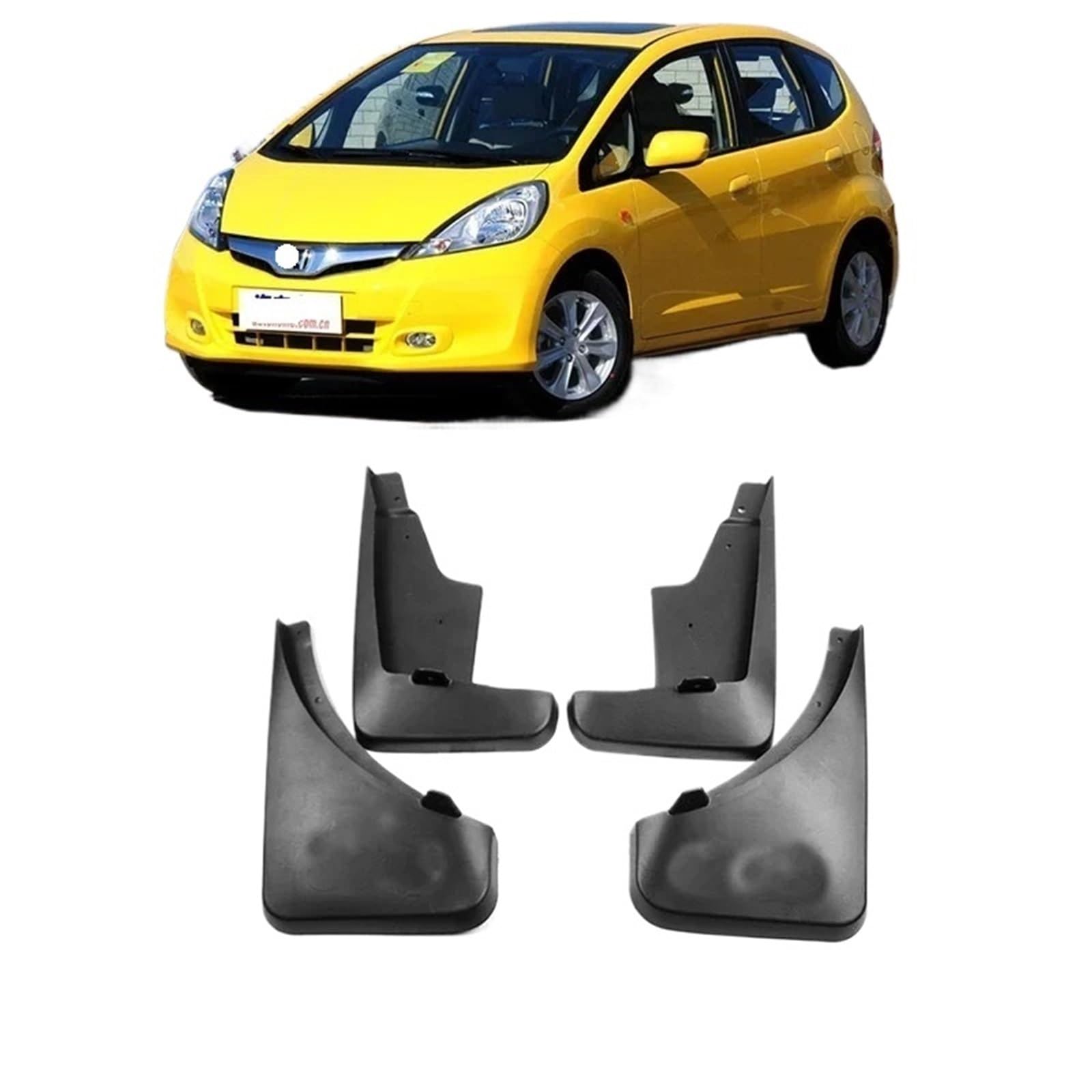 Set 4 Pezzi Paraspruzzi, Parafanghi, Protezioni Posteriori, Compatibile for Honda Jazz 2nd 2009-2013(Fit Facelift Model)