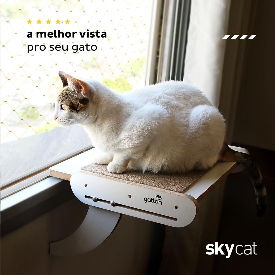 Cama de Janela para Gatos, Prateleira de Janela, SkyCat, Gatton