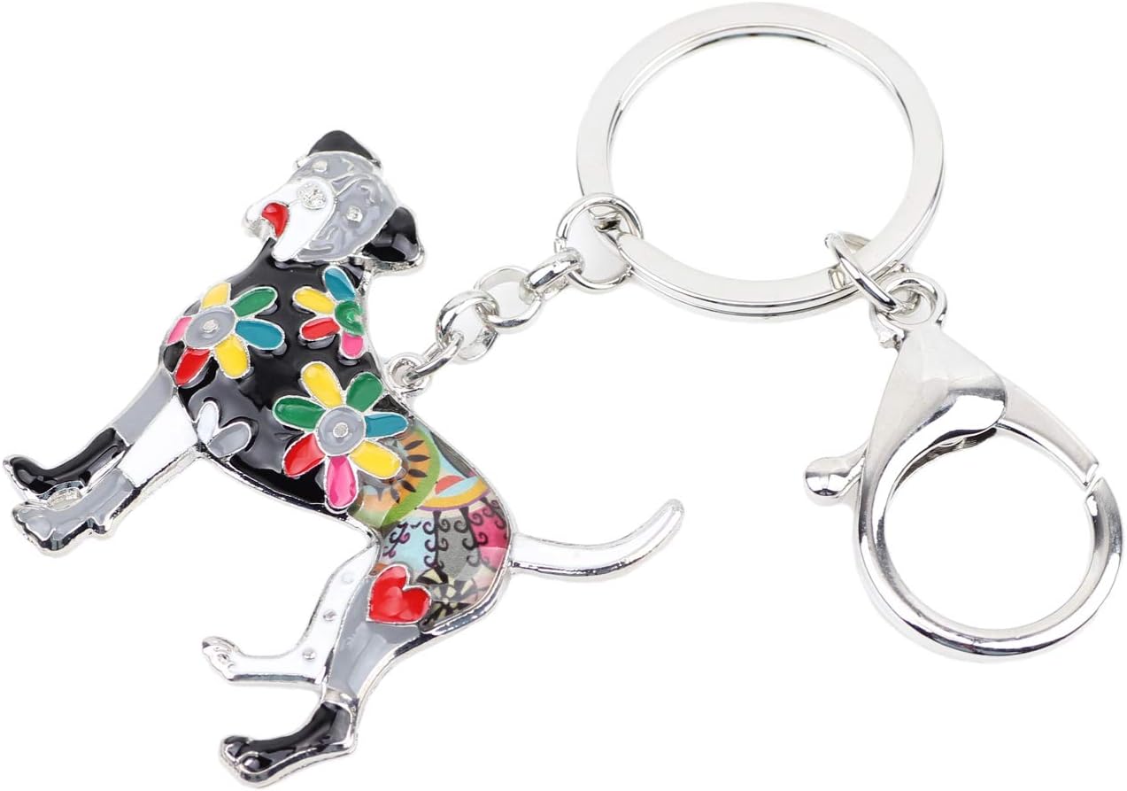 WEVENI Enamel Alloy Boxer Dog Keychain Pet Charms Jewelry For Women Girls Bag Car Wallet - Image 2