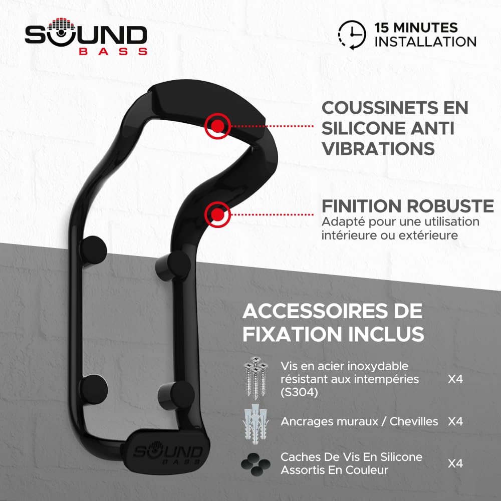 Move Support mural pour enceinte, résistant aux intempéries, Compatible avec Sonos Move version 1 et 2, avec accessoires de montage inclus, Noir