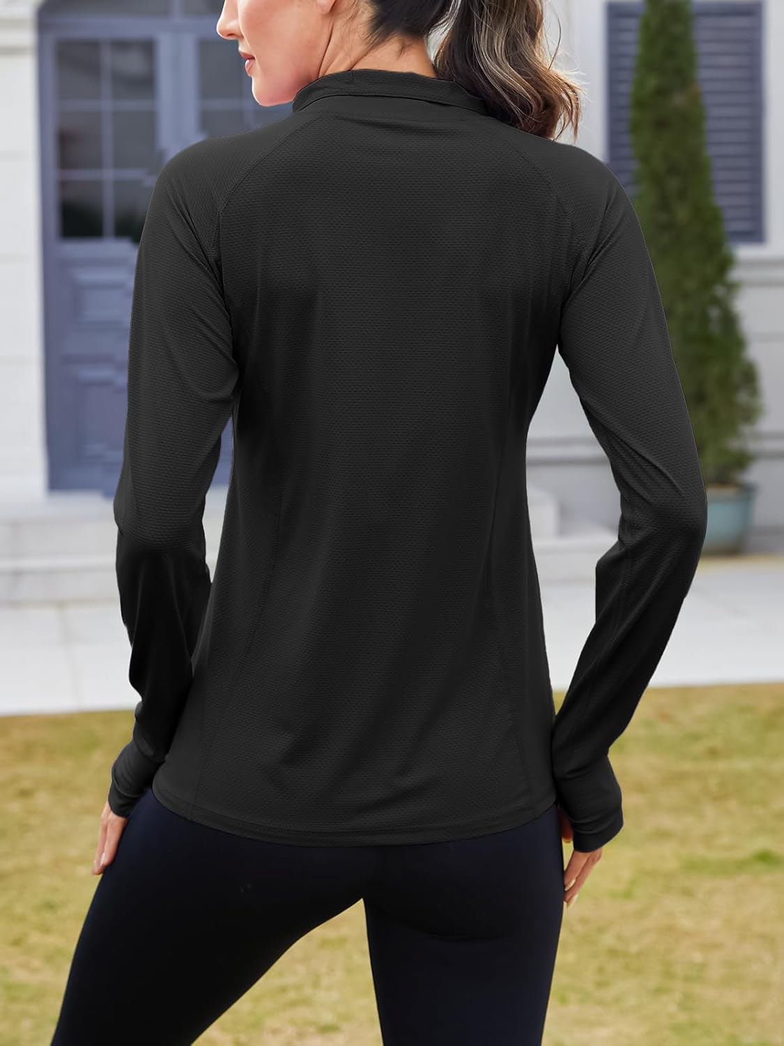 We1Fit Women's UPF 50+ Sun Shirts Long Sleeve Quarter Zip Pullover Lightweight Hiking Running Workout Tops - Image 3