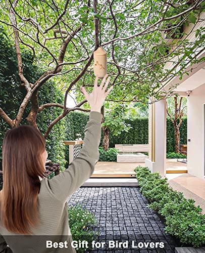 Topkins Hummingbird House For Outdoors Hanging, Wooden Humming Bird Nest With Pole, Swinging Hummingbird Feeders Bluebird House, Gardening Gifts For Women Men Bird Lovers (3Pcs) #TOP4