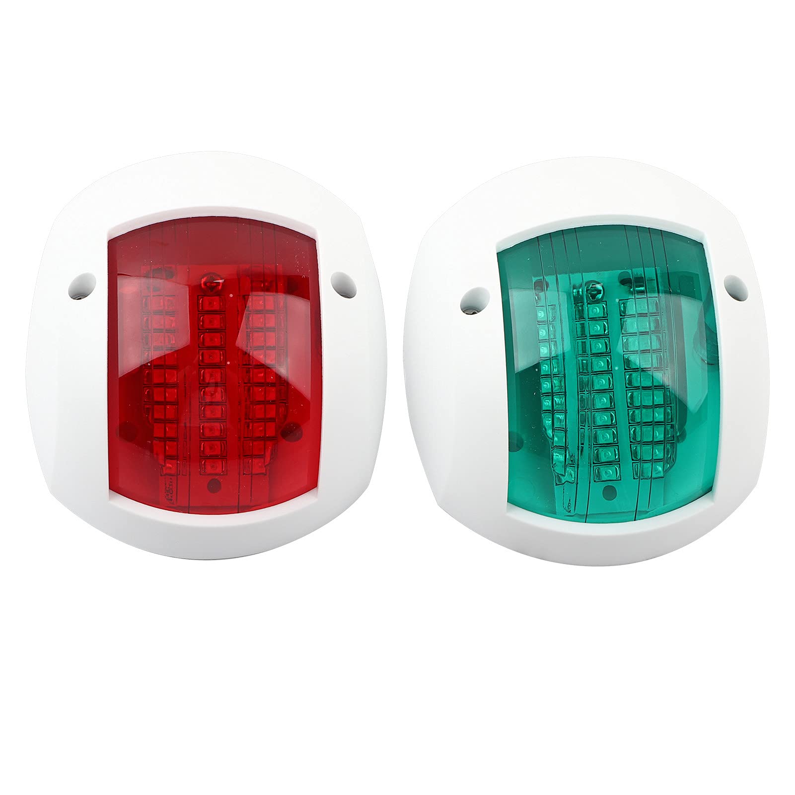 Navigation Signal Light, DC12V-24V 3W Signal Lamp, Side Boat Light Waterproof Spherical Red Green, LED Boat Navigation Light for Boat Yacht(White)