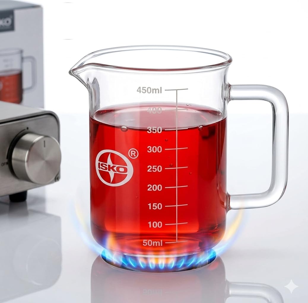 ISKO | Borosilicate Glass | Measuring Cup With Handle | Measuring Beaker | With Handle | With Beak | With Spout | 500 ml | 1 Pc-image-11