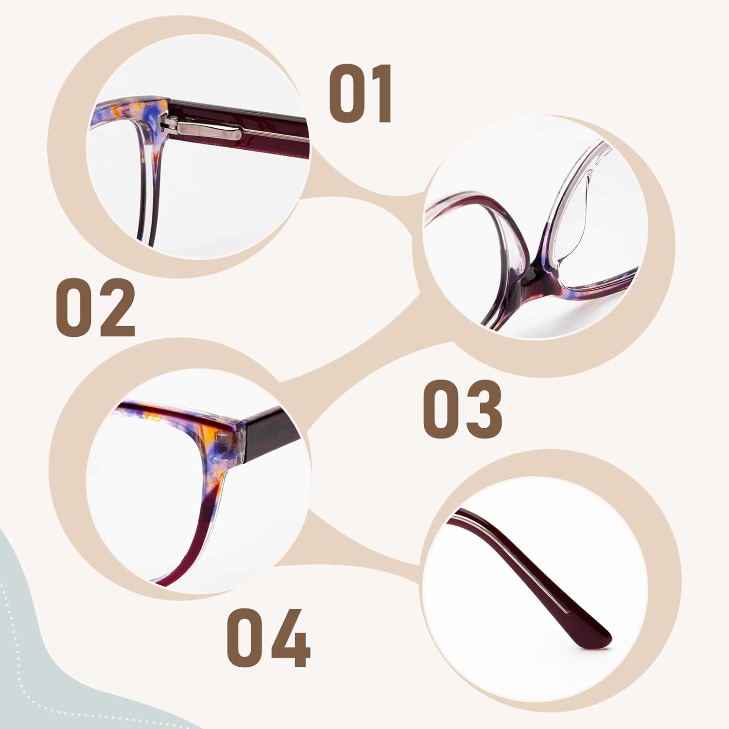 JO Progressive Multifocus Reading Glasses 2 Pack for Women Progressive Reader - Image 3