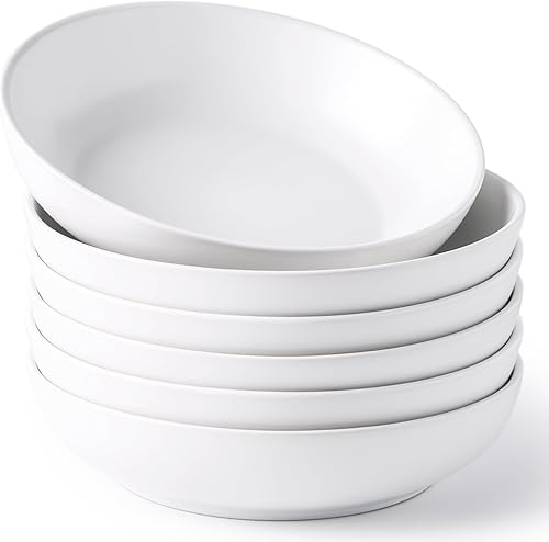 Miniatura 8 de AmorArc Juego de 6 cuencos de cerámica para pasta de 8.5 pulgadas, cuencos grandes de 32 onzas para cocina, cuencos anchos para pasta, ensalada,