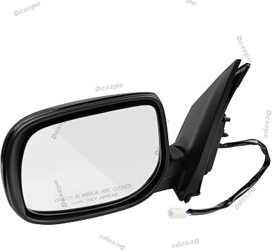 Left Driver Side Mirror Fit for Toyota Corolla 2009-2013 | 3Pin Black, Non-heated Power Adjustable Glass Replace 8790902B40, TO1320249, TO1320260, 128-50263BL