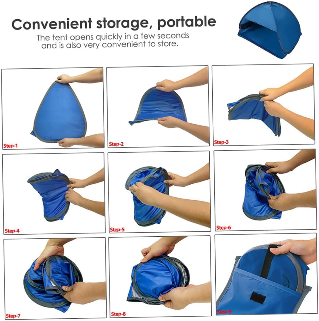 Nirelief Sun Shelter Mini Beach Tent Portable Pop Up Beach Sun Tent with Storage Bag for Sun Protection Camping Fishing Picnic M (Blue) ! : Sports & Outdoors