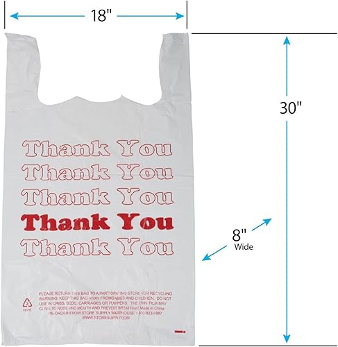 Miniatura 2 de Bolsas grandes de plástico para agradecimiento bolsas de camisa de 18 x 8 x 30 pulgadas caja de 500