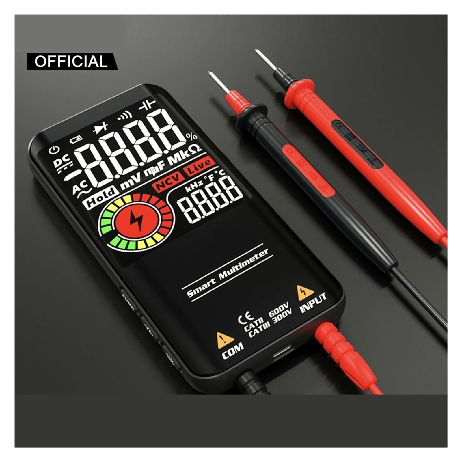Multimetr Cyfrowy 9999 Liczy Smart Serie Multimetro DC AC Kondensator Napięciowy Ohm Dioda NCV Live Wire Tester Bezpieczny, Praktyczny, DokłAdny(S20 EMF Multimeter)