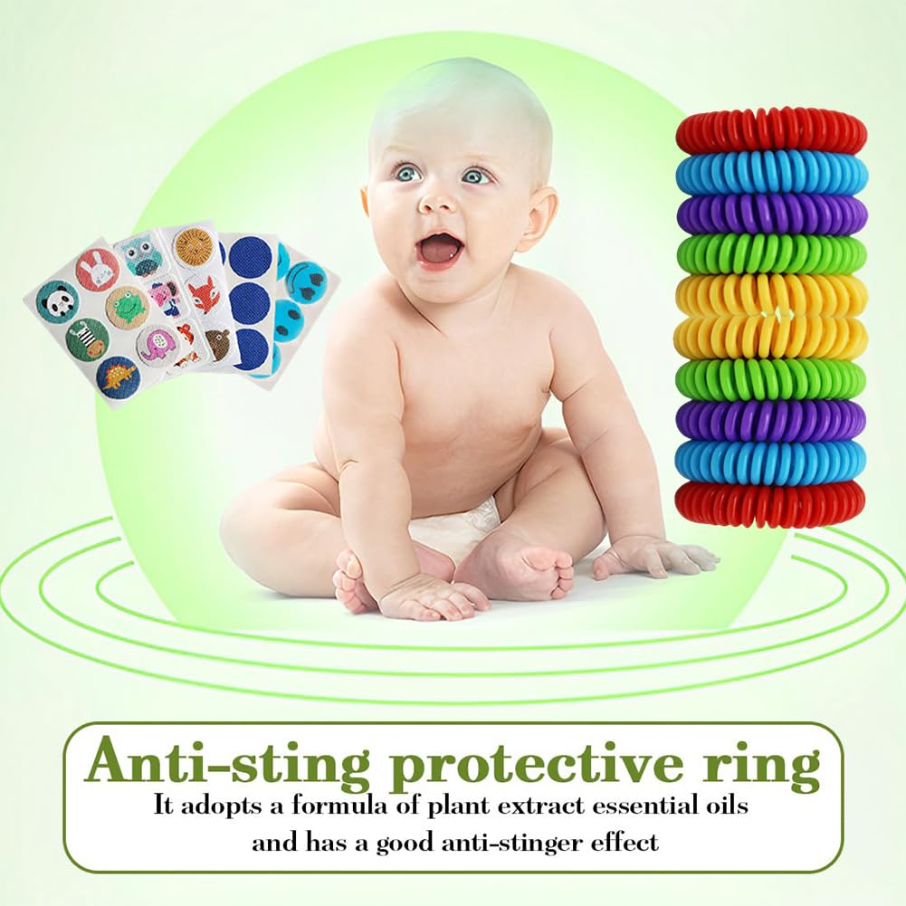 Braccialetti Antizanzare Repellenti, Braccialetto Antizanzare, 10 Pezzi Braccialetti Repellenti per Zanzare, Adesivi Per Zanzare Repellente, Braccialetto Repellente Antizanzare, per Adulti e Bambini