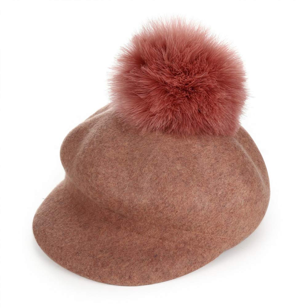 Sombrero De Punto Gorro De Invierno con Gorro Octogonal De Lana para Mujer con Gorra De Visera