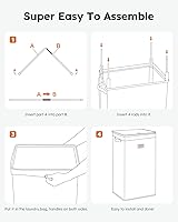 Vista 6 de SOLEDI - Canasta de lavandería con tapa de 100L, canasta de ropa plegable grande y alta, cesta de lavandería con bolsa removible fácil