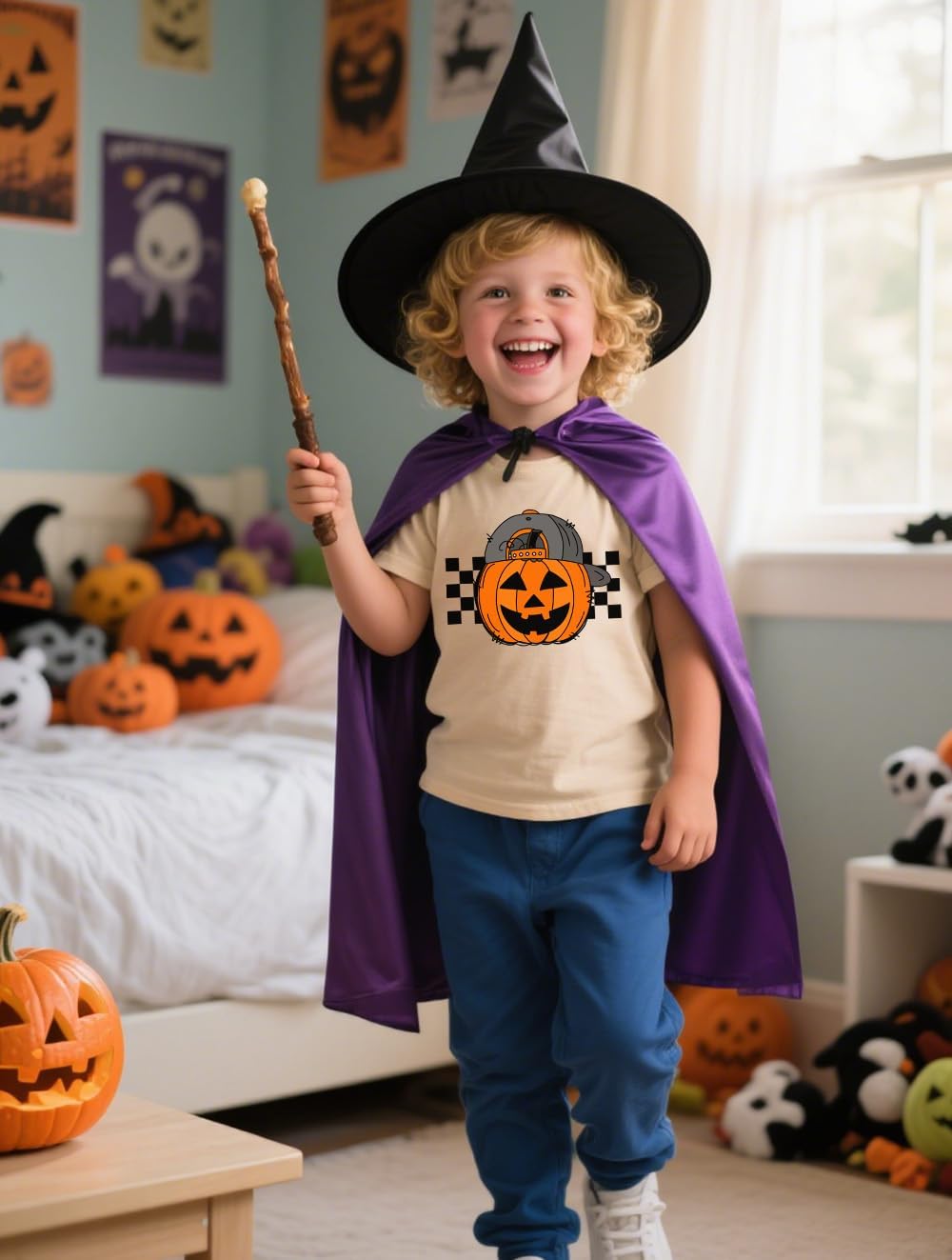 Toddler Boys Girls Halloween Shirt Short Sleeve Pumpkin Baseball T-Shirts Boo Tees Spooky Dude Tops 2-7 Years - Image 5