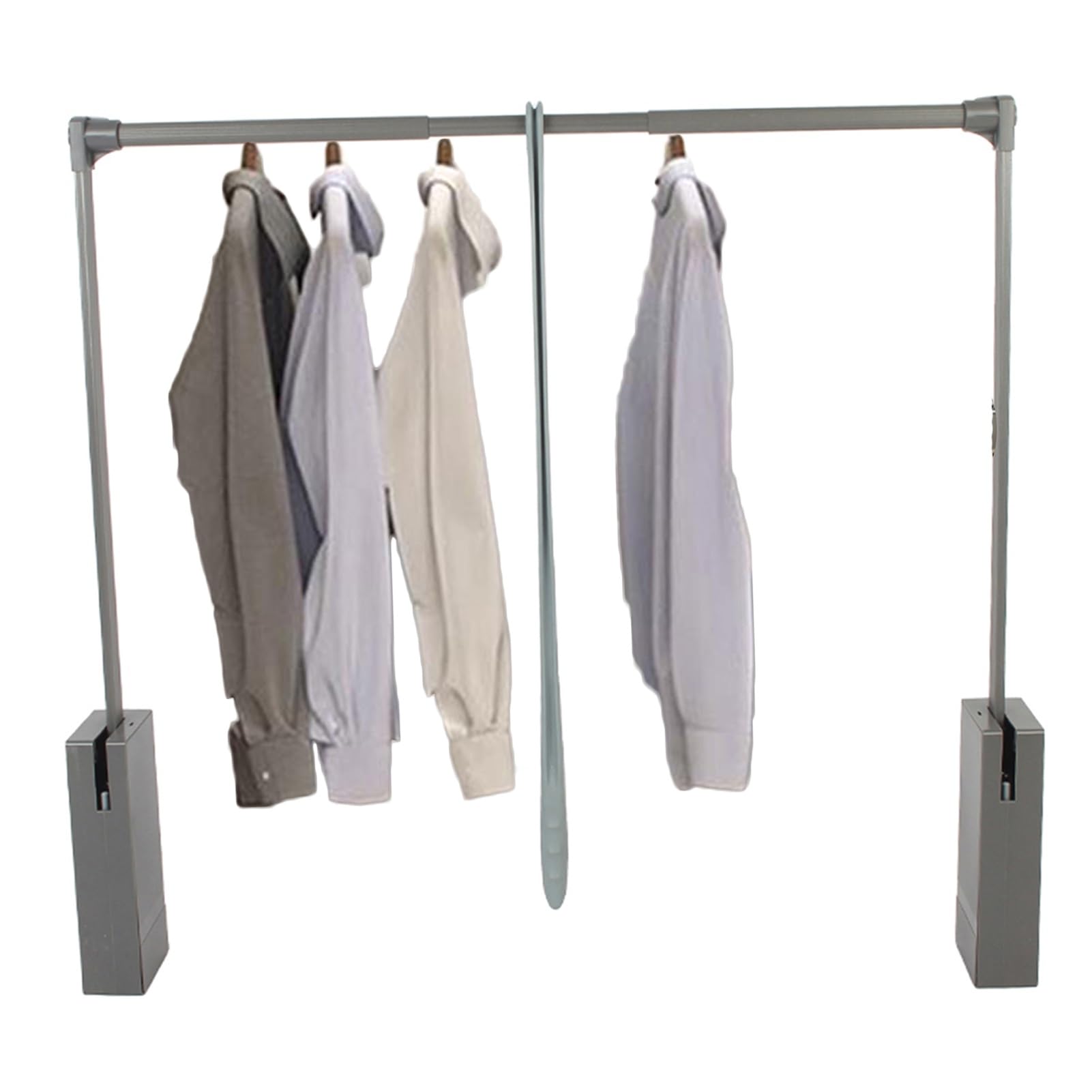 HTTGDGDH Retractable Pull Down Closet Rod - Adjustable Side Mounted Wardrobe Rod For Hanging Clothes, Supports 44Lbs, Perfect For Space-Saving Storage,Color1-660-890mm