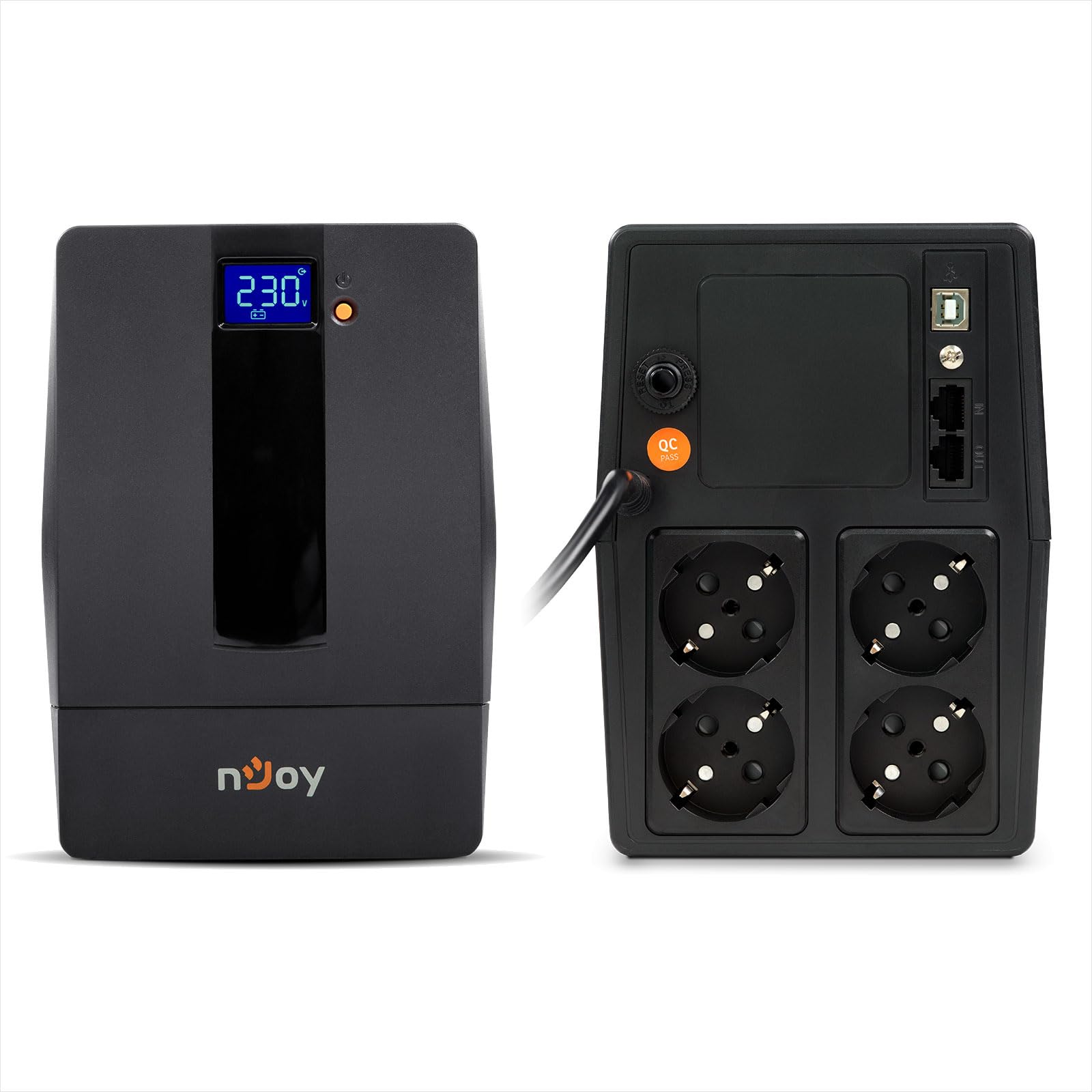 nJoy Horus Plus 1000VA UPS 600W Line Interactive AVR LCD Touch Screen USB 4x Shuko RJ11 RJ45 2 Batterie