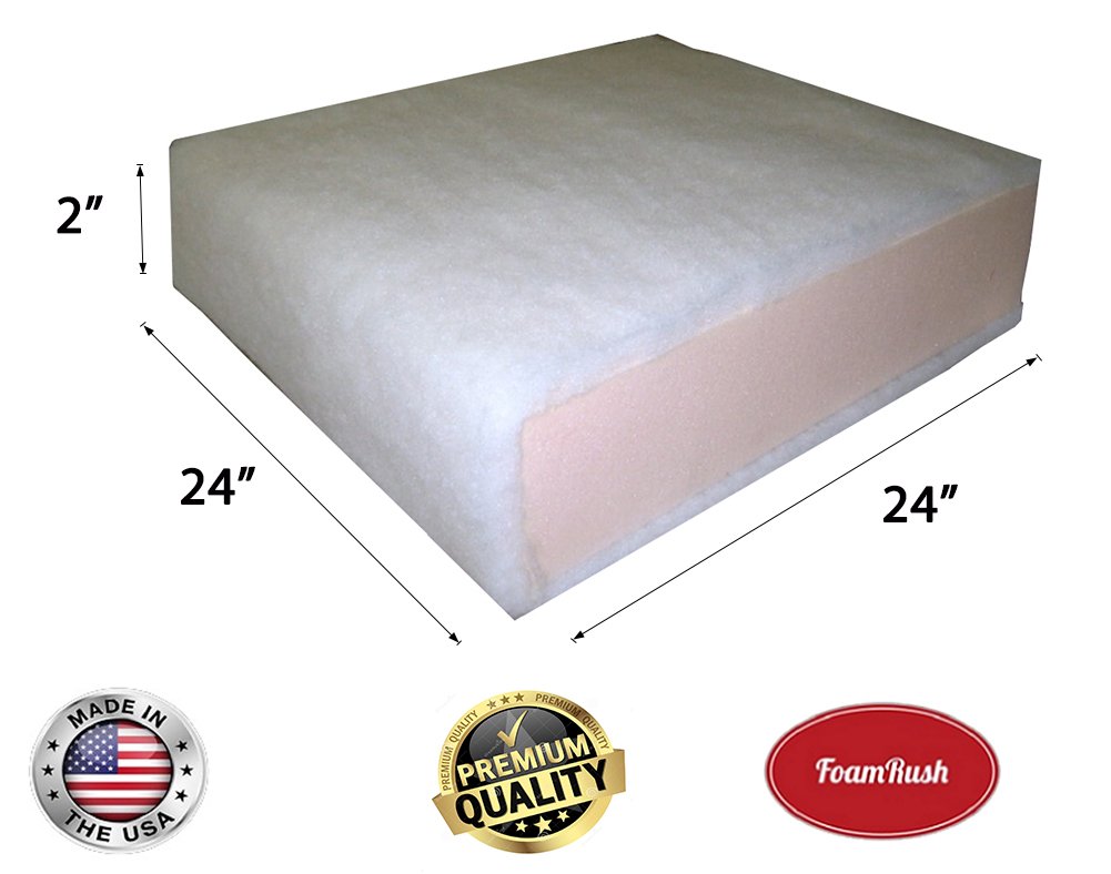 Mybecca 24x24x2 Inch Foam Sheet – Replacement Cushion Upholstery, Made In USA (Sold Per Sheet)