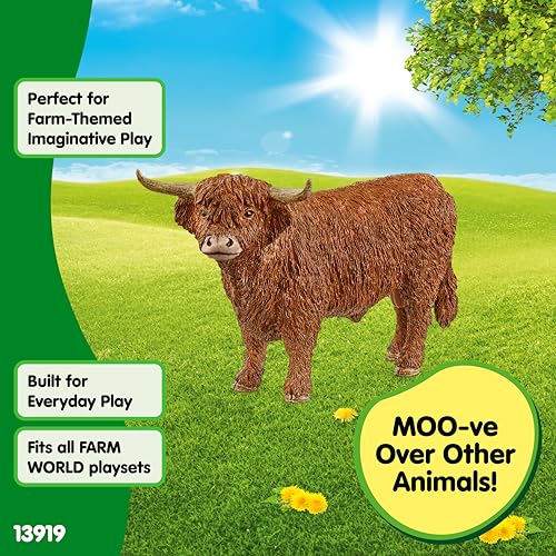 schleich FARM WORLD | Byk Highland 13919 | figurka zwierzęcia farma schleich | szczegółowa figurka i kolekcjonerska | prezent dla dziewczynek i chłopców | zabawka farma od 3 lat | 14 x 6 x 8 cm