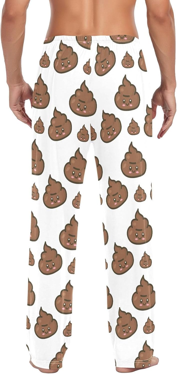 Cute Poop Mens Pajama Pants Cotton Funny Soft Men's Pajama Bottoms Mens Lounge Sleep Pants with Drawstring Medium - Image 4