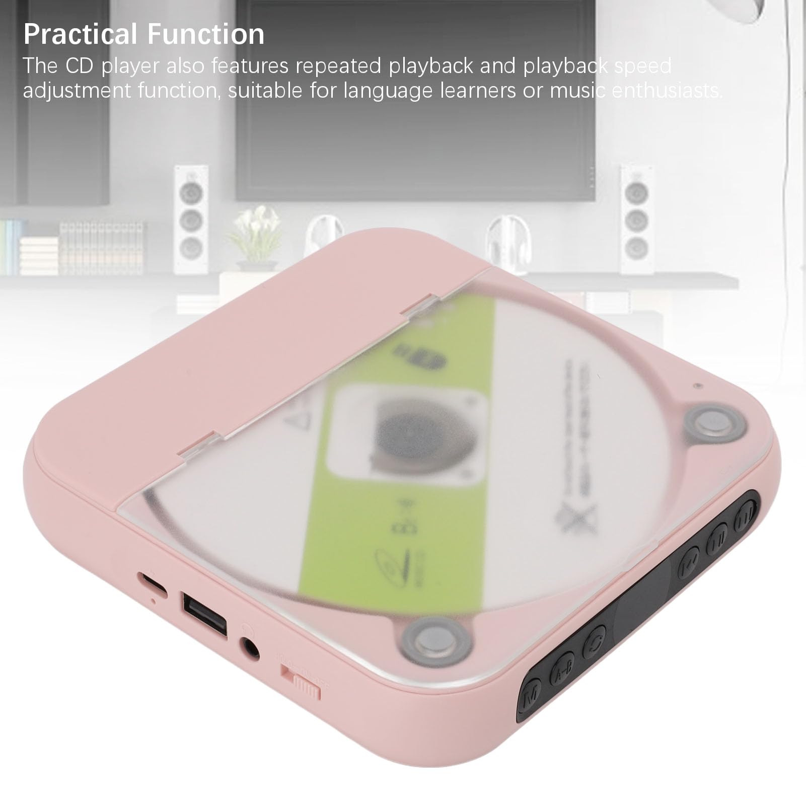 Cuifati Przenośny Odtwarzacz CD z Słuchawkami, Bluetooth Music Player Wsparcie CD USB Aux Wejście, 2000MAH Odtwarzacz CD CD, do Podróży Samochodem w Domu