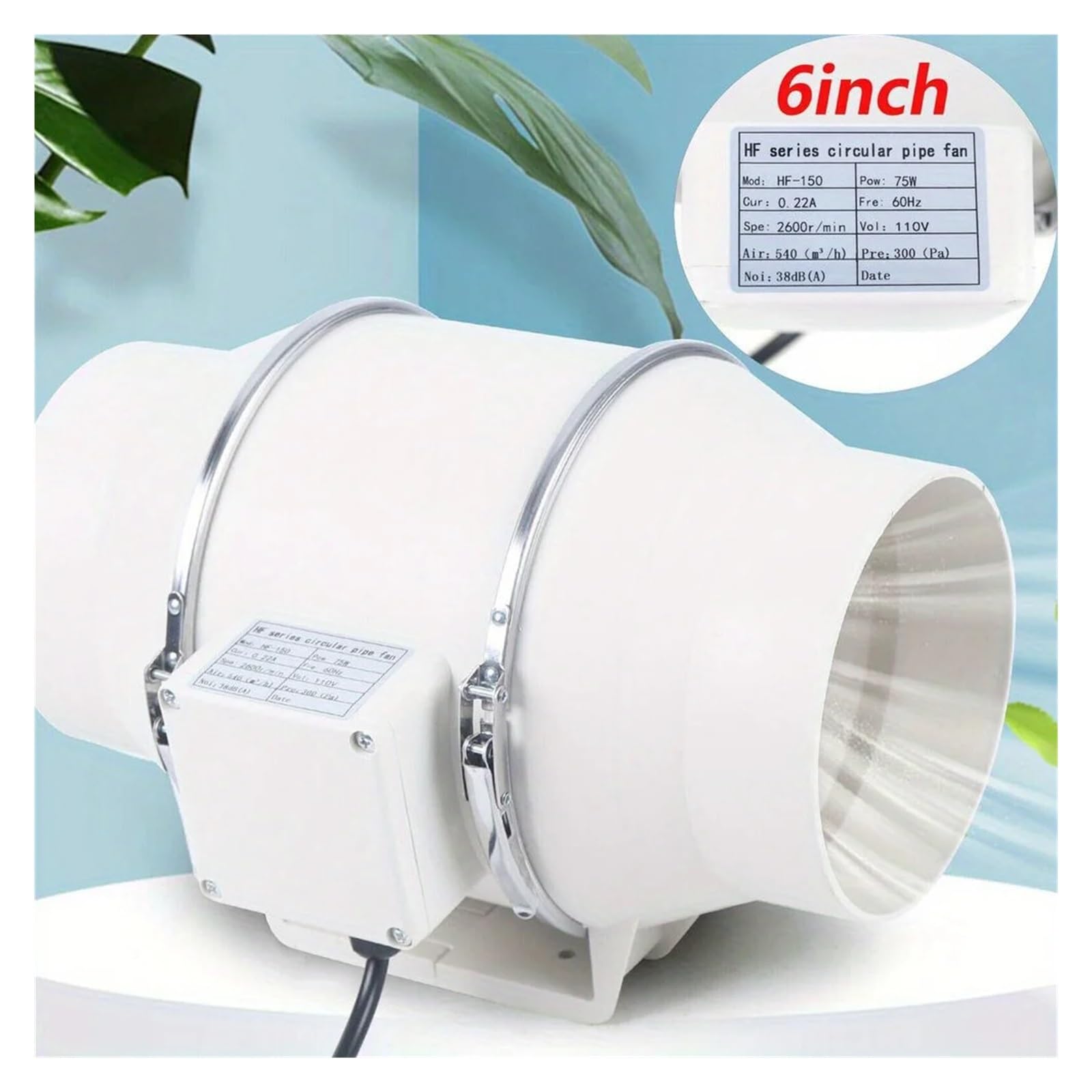 Ventilador de conducto en línea 4'', 5'' y 6'', ventilador extracción silencioso for conductos(4 Inch)