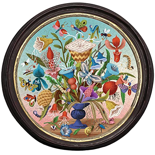 Rompecabezas circular de 500 piezas eeBoo - Crazy Bug Bouquet para adultos, diámetro de 23 pulgadas, fabricado con cartón reciclado y tinta vegetal miniatura 5