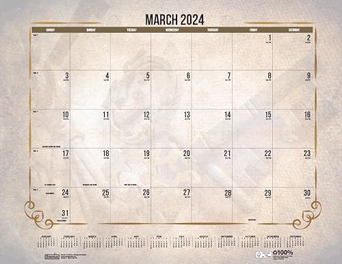 Miniatura 4 de House of Doolittle Calendario mensual de escritorio 2024, vintage, 22 x 17 pulgadas, enero a diciembre (HOD157-24)