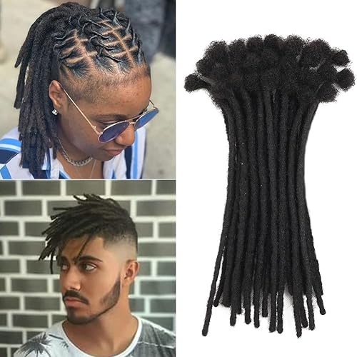 Miniatura 21 de Extensiones de cabello dreadlock de 0.2cm 6 pulgadas 10 hebras 100% cabello humano real para hombres/mujeres, cabeza completa, hechas a mano