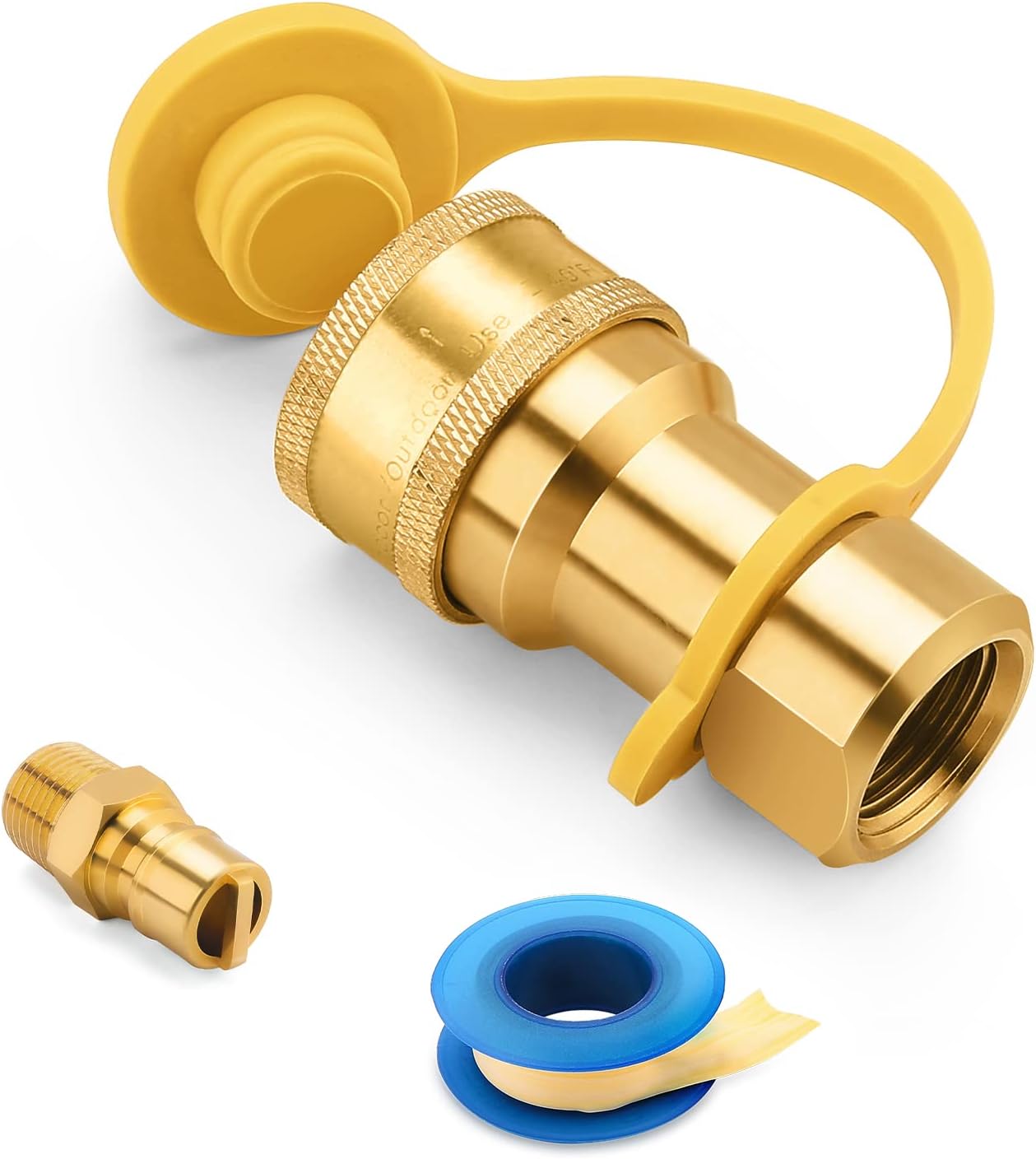 WADEO 1/2" Natural Gas Quick Connect Fitting, 100 Solid Brass Amazon