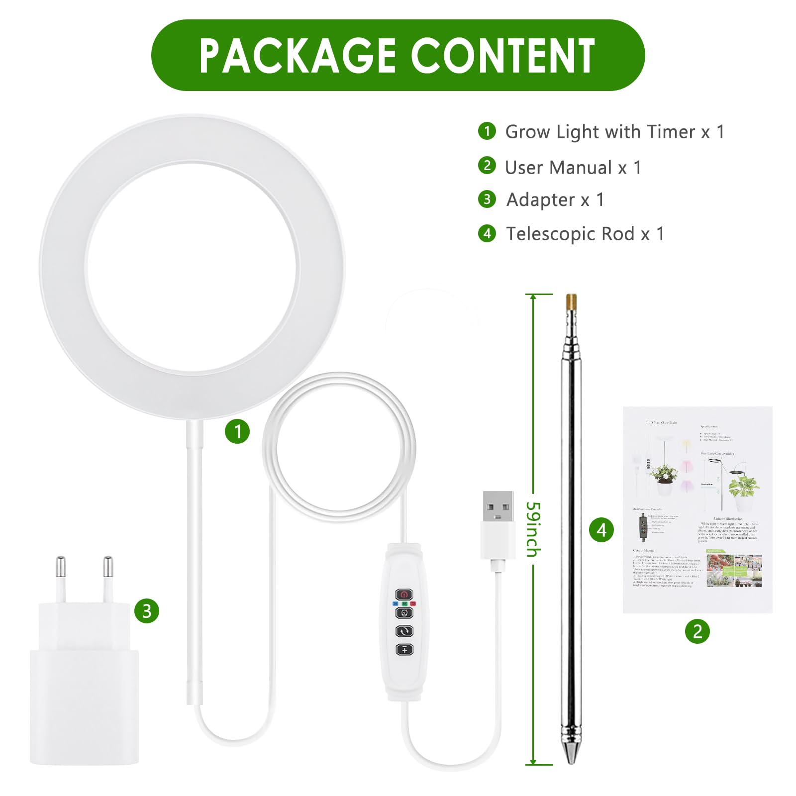 Pflanzenlampe LED Vollspektrum, Grow Lampe für Zimmerpflanzen, 72 LEDs Pflanzenwachstumslampe, Höhenverstellbar Bis 160 cm, 3 Farbmodi mit 360°Schwanenhals,Timer (3/9/12 Stunden),10 Helligkeitsstufen