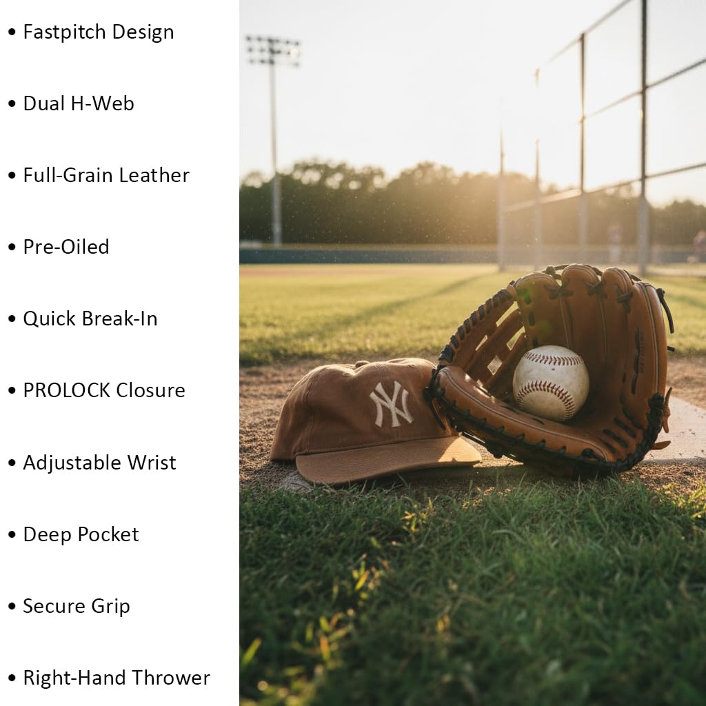 Gant De Receveur Baseball MacGregor – Fastpitch, Droitier, Taille 12.5 + Balle