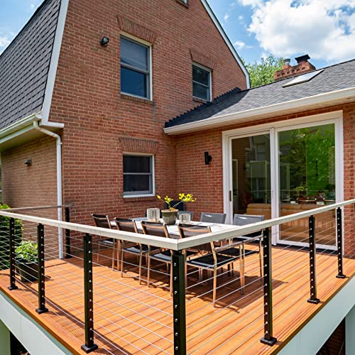 Hosom 400Ft Deck Railing Cable, 1/8" T316 Stainless Steel Cable, Wire Rope 1/8 Cable, Premium 7 X 7 Strands Construction Cable Railing For Deck #TOP7