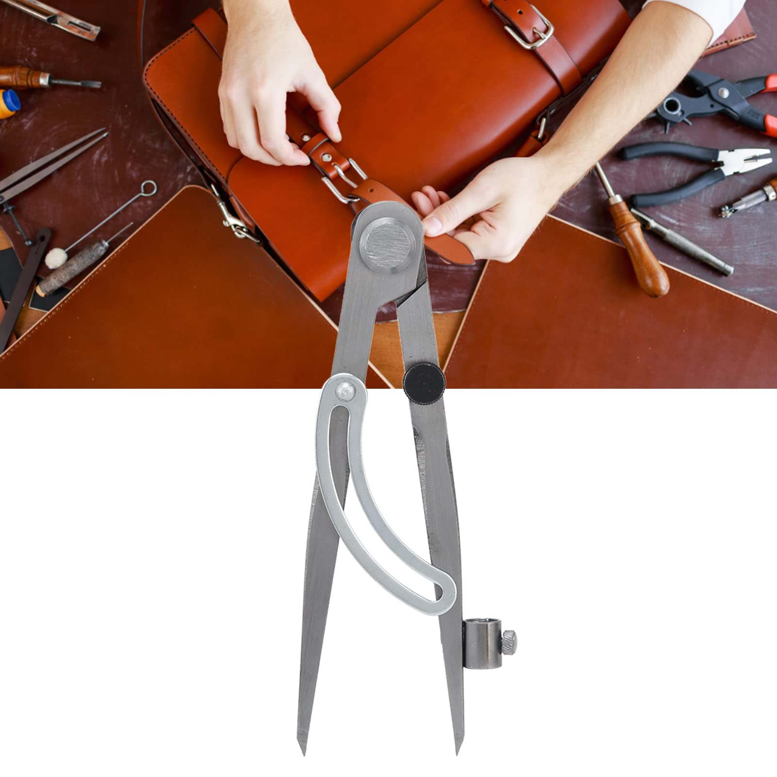 TOOLSGO 150mm Wing Divider Carbon Steel Wing Divider Adjustable Wing Calipers for Leather Making and Woodworking Scribing