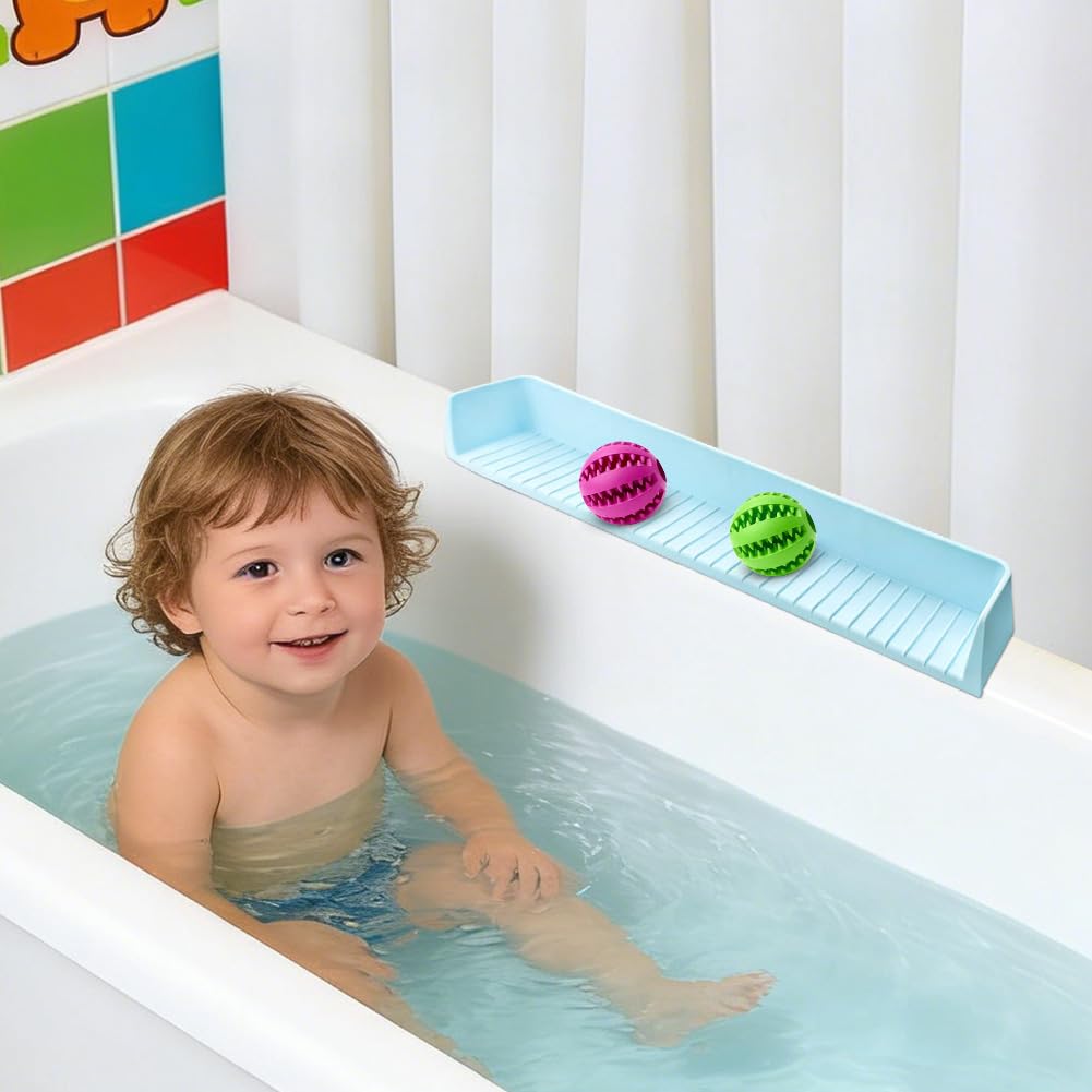 Protection Anti-éclaboussures Baignoire Enfant en Silicone avec 11 Ventouses – Barrière Anti-Eau & Support Jouets pour Baignoire, Garde Éclaboussures, Installation Facile, Garde Salle de Bain Sèche