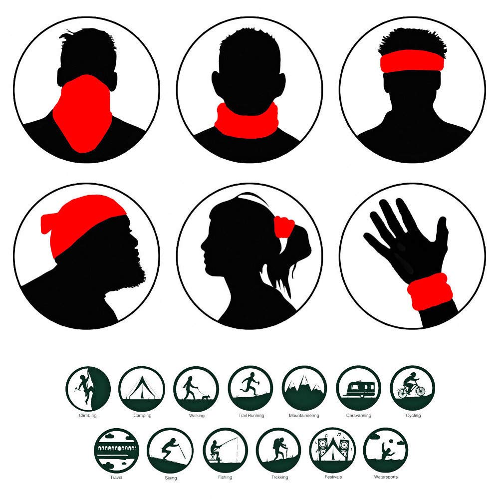Soota Cycling Face Mask Seamless Rave Bandana Neck Gaiter Tube Mask Headwear, Outdoor Balaclava Scarf for Men Women 1